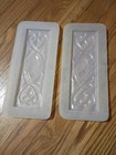 2 Pc  Mold Set For Cement Plaster Concrete Scrollrectangle  Heart   Oval Designs