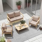 Outdoor Chair Cushions Set Of 4  24 X 24 Inch Patio Furniture Cushions khaki