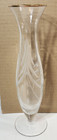 Vase 12  With Gold Rim Etched Design Home Decor Fluted Glass