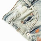Purples Brands Jeans Trend Hole Dirty Washed Straight Stylish And Slim Pants