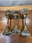 Glass Door Knob Sets W  Spindle Antique   Vintage Salvage Lot Of 3 Sets