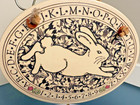 Vintage Spooner Creek Ceramic Alphabet And Running Rabbit Wall Hanging Oval Tile