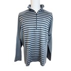 Patagonia Mens Capilene 1 4 Zip Pullover Sz Xl Gray Striped  Gorpcore Hiking
