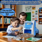 Blue Talking Atm Piggy Bank For Kids With Dual Debit Cards For Real Money