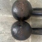 15 Lb Cast Iron Globe Round End Dumbbells Pair Set Of 2 Fixed Weight Black