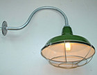 One 50 s Benjamin 14  Porcelain Gooseneck  Barn Green Vintage Light A s Quantity