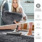 Grey Soft Fluffy Shaggy Washable Area Rug 4x5 9 For Living Room Bedroom Kids