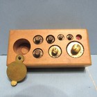 Vintage Stansi Scientific Scale Balance Weight Wood Holder Brass 50 Gram Largest