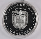 1980 Panama - 20 Balboas - Simon Bolivar On Horse - Proof Silver - Rare 