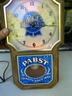 Vintage Rare Pabst Blue Ribbon Beer Clock Lighted Light Works Great Pbr