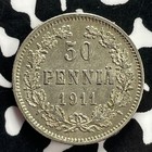 1911 Finland 50 Pennia Lot c3206 Silver  High Grade  Beautiful 