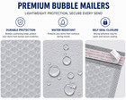 Poly Bubble Mailers Cushion Shipping Envelopes Self Adhesive Mailers Bags Gray