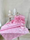 1930 s 2 7 Yrds  5 4 Avail  Vintage French Pink Rayon Fabric Material Tulip Pat