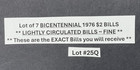 Lot Of 7 1976  2 Two Dollar Bills   Lightly Circulated Bicentennial Notes  25q