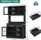 71   Kitchen Pantry Storage Cabinet With Microwave Stand  Tall Freestanding     