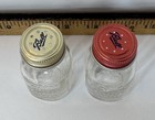 Ball Mason Jar Salt Pepper Shakers Glass W  Original Vintage Metal Lids