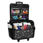 Black Sewing Machine Storage Bag Tote Case Rolling W  Wheels Sew Carrier Wheeled