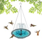 Hanging Solar Bird Bath Fountain Cascading Water Garden Yard Decor Usa
