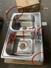 33x22  Topmount   Drop In 18guage Stainless Steel Double Bowl 50 50 Kitchen Sink