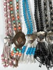 Vintage Lot Of 24 Bolo Tie Western Style Beaded Silver Tone Concho Necklaces