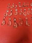 30 Antique vintage Glass Chandelier Crystal Prisms Small Tear Drop Faceted