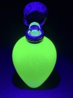 Antique Victorian Uranium Vaseline Glass Silver Scent Perfume Bottle 19th C