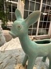 Shawnee Aqua Green Deer Planter Ceramic Vintage  7  Cute Christmas Decor
