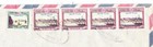 Oman Sc 141  145 strip Of 4 -muscat-20 aug 73-registered label -air Mail