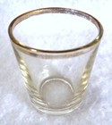 Vintage Small Shot Glass Clear With Gold Rim Shooter 1-7 8  Jigger