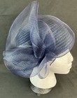 Sierra Navy Blue Pleated Pillbox Fascinator With Crinoline Loop Bow