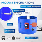 Upgraded Blue 55 Gallon Drum Heater With Twist Temperature Control   120v 1200 W