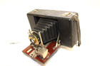 Antique 1909 Ansco 6d Folding Roll Film Camera With Leather Bellows   Brass Lens