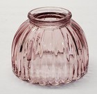 Vintage L e  Smith Fairy Lamp Pink Depression Glass Ribbed Cottagecore Top Only