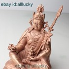 Exquisite Red Copper Carving Padmasambhava Statue Tibet Guru Rinpoche 10cm