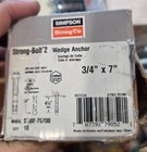Lot Of 20 3 4 -10 X 7  Simpson Strong Bolt 2 Ii Concrete Wedge Anchor Stb2-75700