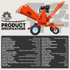 Free Shipping 6   18hp Wood Chipper 450cc Gas Powered E-start 4-wheel 12v 9a