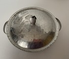 Vtg 1940s Rodney Kent Hammered Aluminum Covered Tulip Casserole Dish  461 Floral