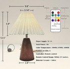 Small Pleated Table Lamp With Beige Shade- Modern Metal Base Night Stand Light
