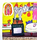 Ex-voto    asking For Wife To Not Burn Dinner    Mexican Signed Retablo Folk Art Tin