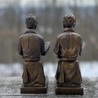 Vintage Boy Reading Book Bookends Cast Metal Bronze Finish Heavy Art Deco Decor