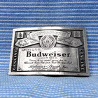 Budweiser Beer 12 Oz Label Promo Belt Buckle Vtg 70s Napoleon Empereur    cpa564