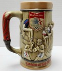Vintage Budweiser Stein Beer Mug 1984 Olympic Los Angeles Ceramarte Brazil