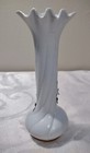 Vintage White 6  Lefton Twisted Porcelain Bud Vase With Rose Flowers 