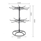 Rotating Jewelry Display Stand 2 Tier Round Metal Necklace Organizer For Hanging