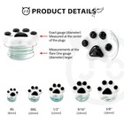 Joytoyou Ear Gauges Glass Ear Plugs Double Flare Solid Glass Paw Ear Gauge Tu   