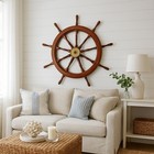 48  Wooden Ship Wheel   Boat  Pirate   Nautical   Home Decor   Teak Wood Wheel