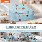 Vevor Baby Chair Foldable 2-in-1 Baby Lounger Couch Cartoon Kids Sofa Pink
