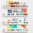 24 Inch Wall Bookshelf For Kids Bedroom Set Of 4  White Floating Nursery Book 