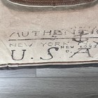 Canvas Tote Leather Straps Vintage Usa Graphic Pinstriped Interior