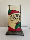 Vintage Stained Glass Santa Lamp Tiffany Style Christmas Holiday Decor 7 5   